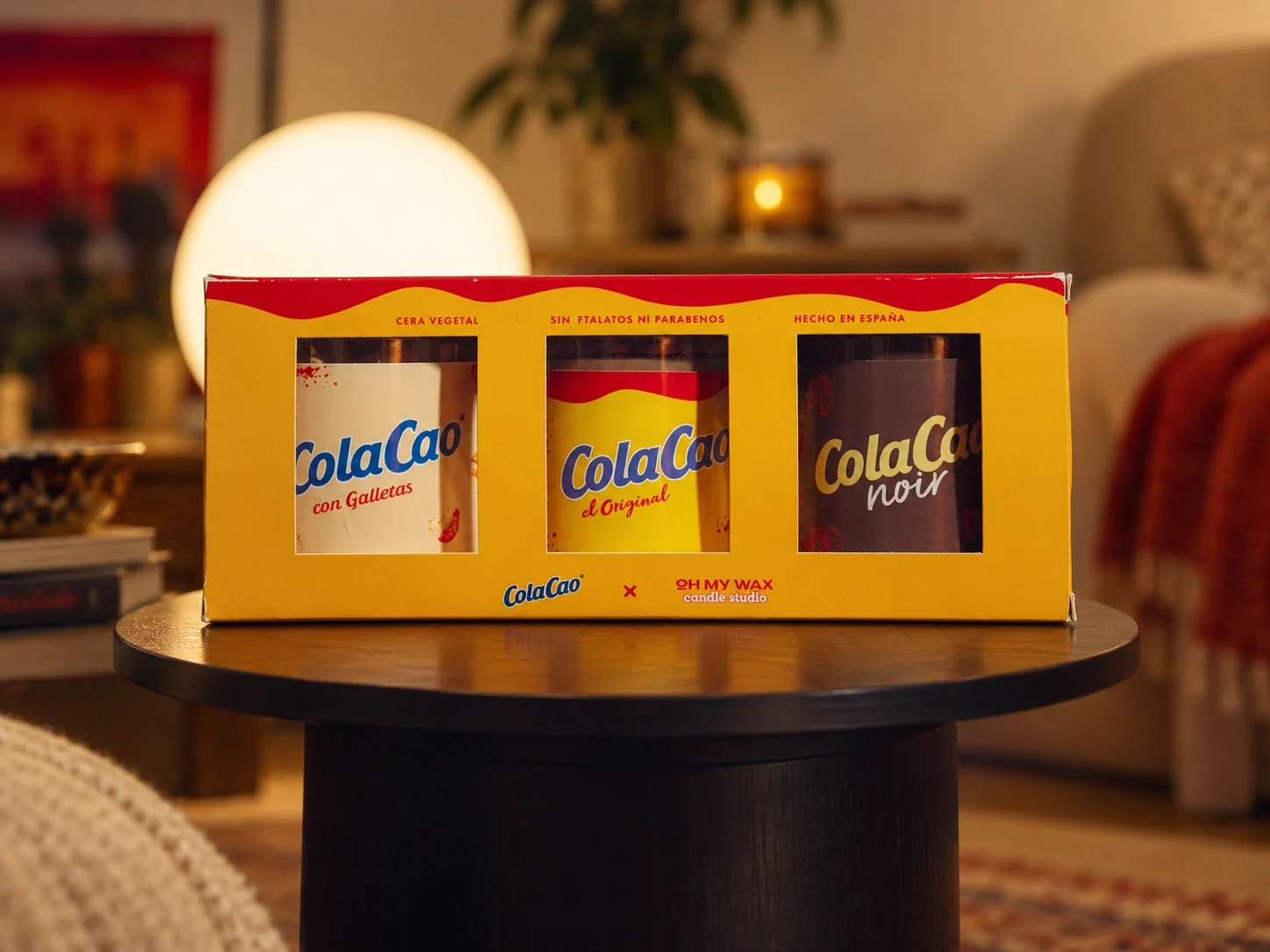 Las tres velas de ColaCao en su caja de colección